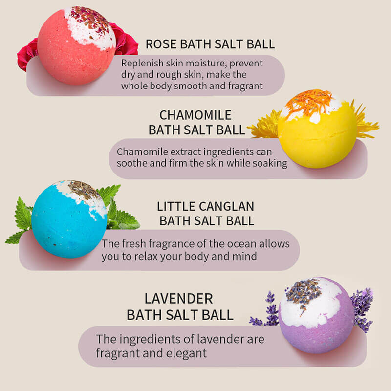 Handmade bath ball flower shampoo soap fizzy salt bath bomb gift box