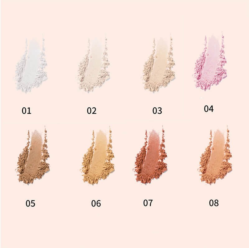 8 color loose setting powder face brighten oil control vegan