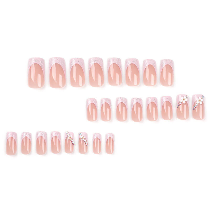Nail art patches manicure pieces nail art flower glitter wearable