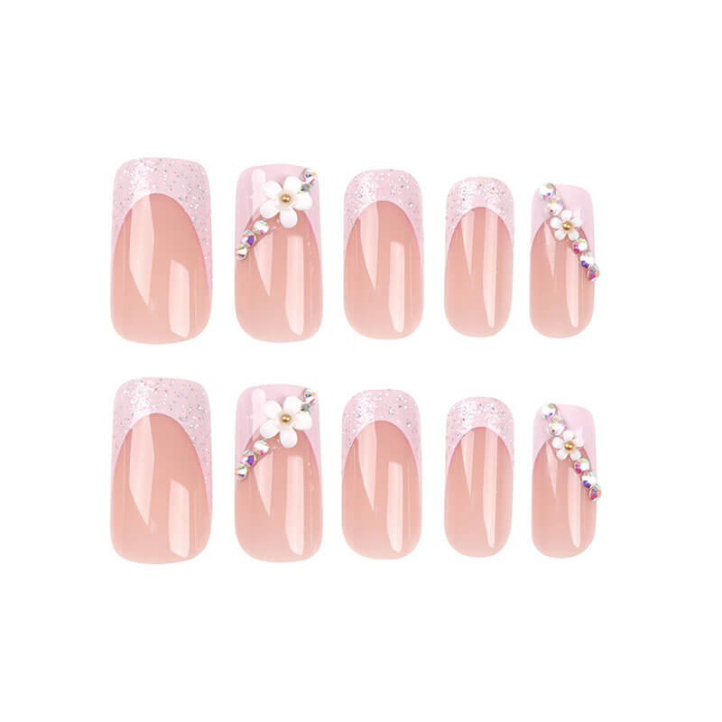 Nail art patches manicure pieces nail art flower glitter wearable