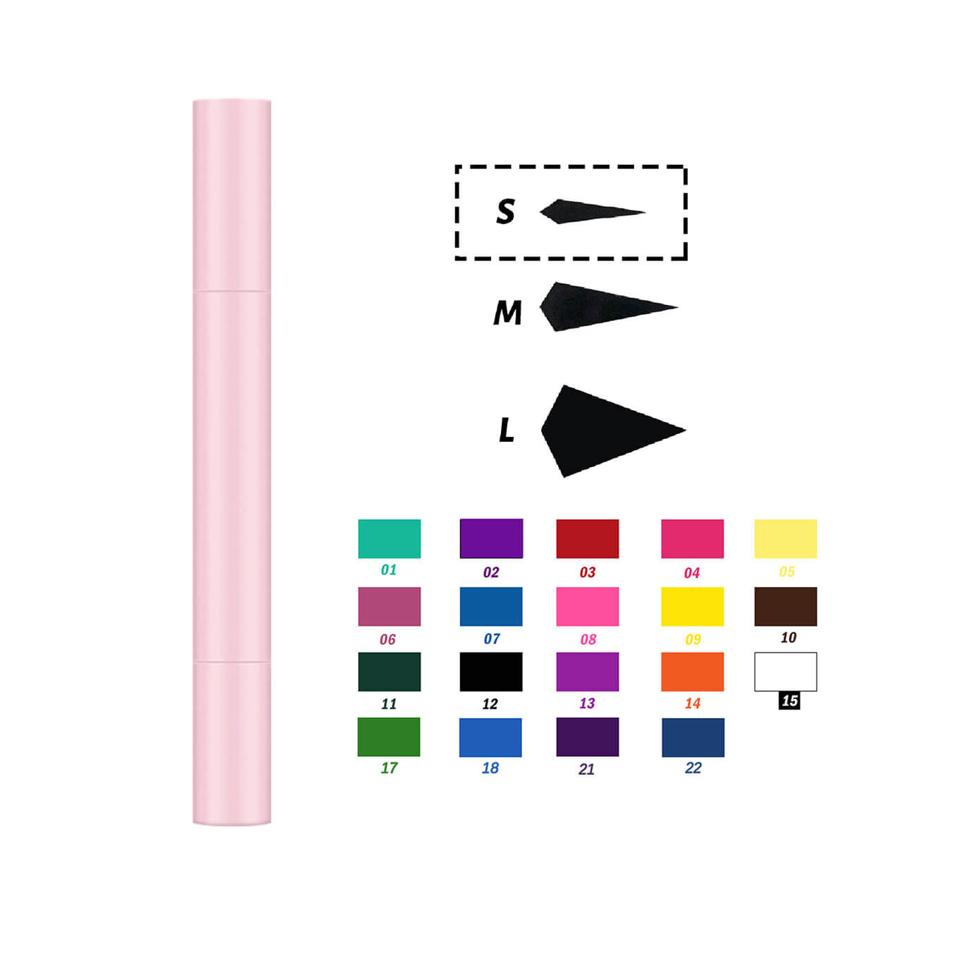 22 color liquid eyeliner eye stamp long lasting waterproof light pink tube
