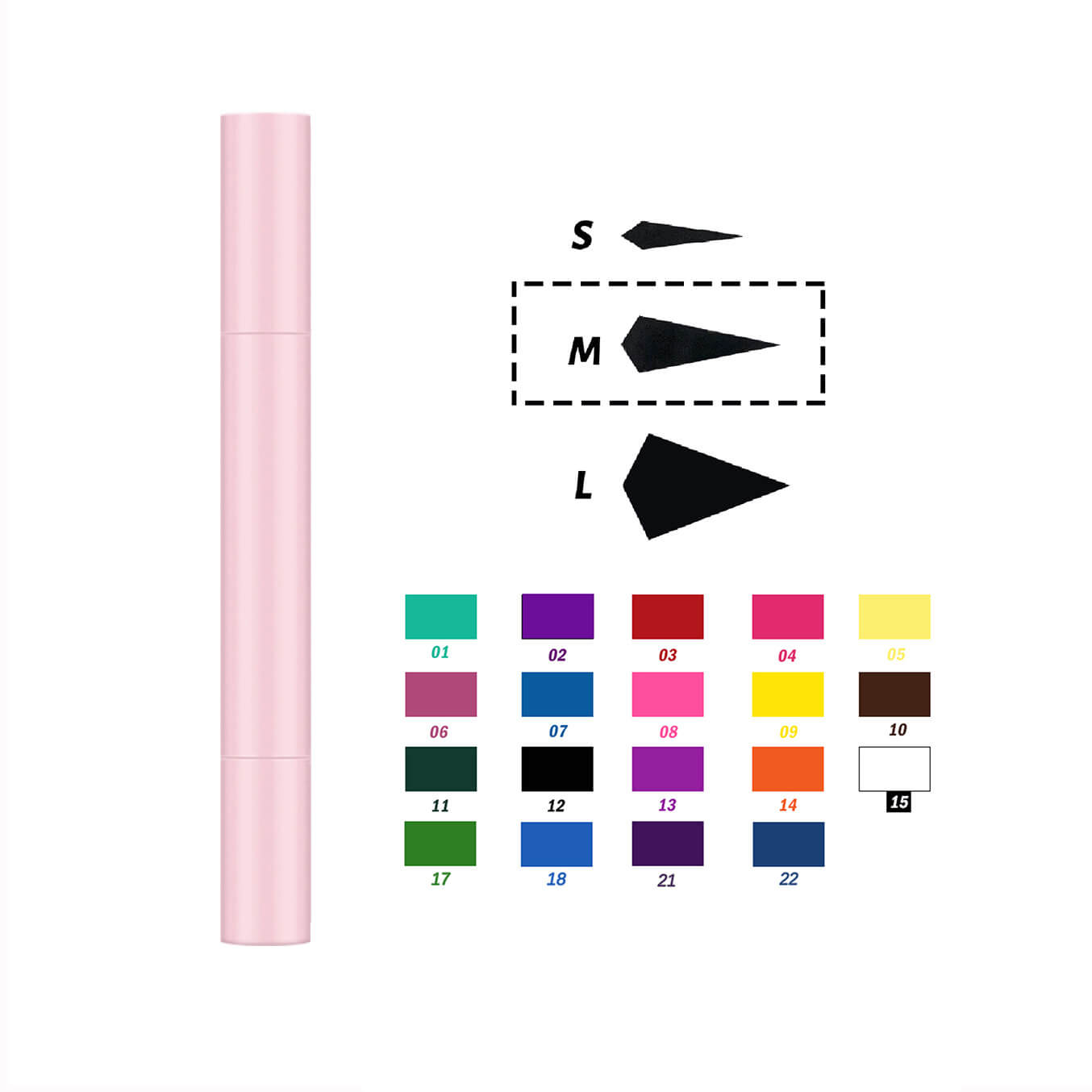 22 color liquid eyeliner eye stamp long lasting waterproof light pink tube