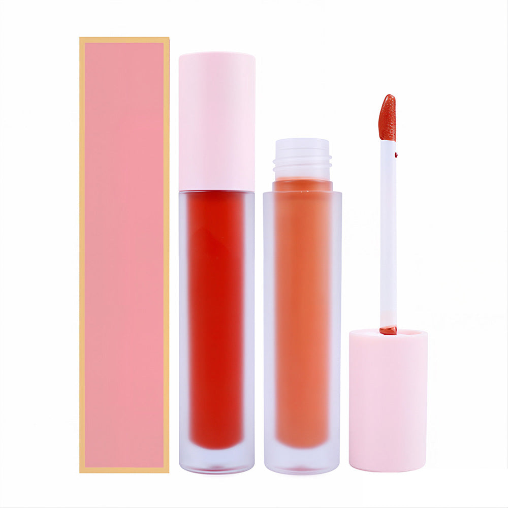 20 Color Nude Lip Gloss Matte Liquid Lipstick Long Lasting Vegan Pink Tube