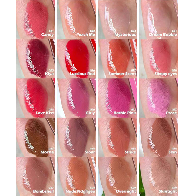 40 color lip gloss nude shimmer long lasting high pigmented lip glaze (color 31-40)