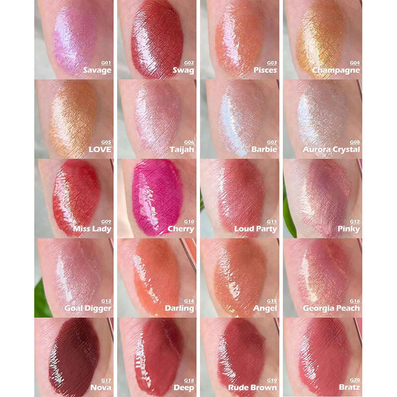 40 color lip gloss nude shimmer long lasting high pigmented lip glaze (color 01-30)