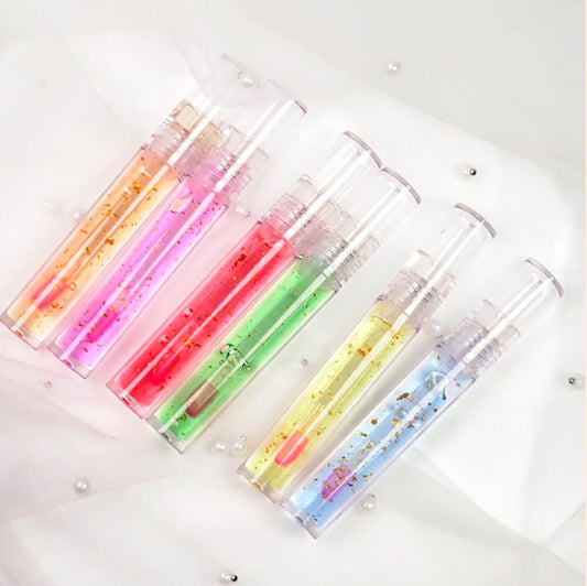 6 color lip oil 24k gold foil repair temperature color change lip gloss vegan