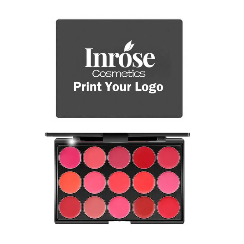 15 color lip gloss palette moisturing high pigmented private label