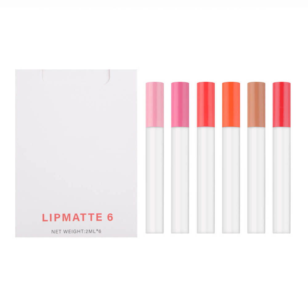 6 pcs lip kit liquid lipstick set matte long lasting cigarette design