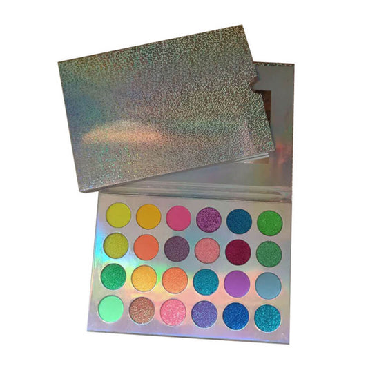 Palette de 24 fards à paupières aux couleurs claires, lumineuses et waterproof, sans logo