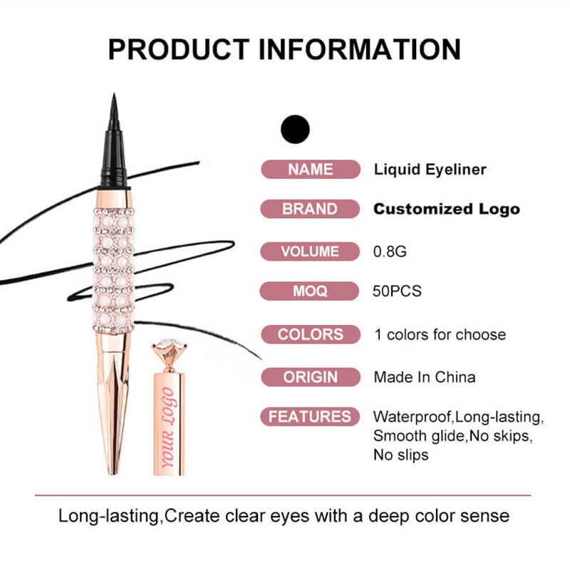 Black liquid eyeliner diamond eye line quick-dry waterproof