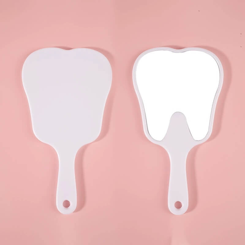6 color makeup mirror cute teeth handle mirror advertising dental handheld 16*8.5cm