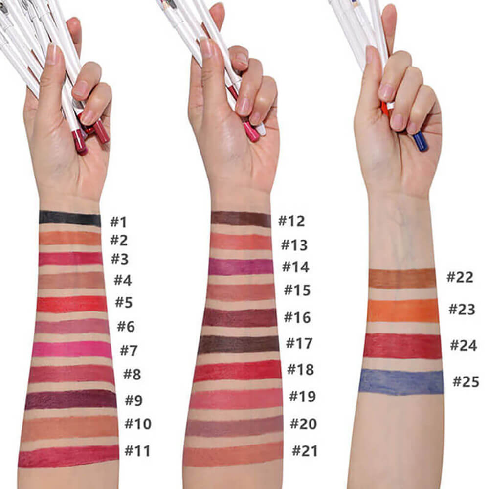 25 color matte lip liner lip color pencil white high pigmented