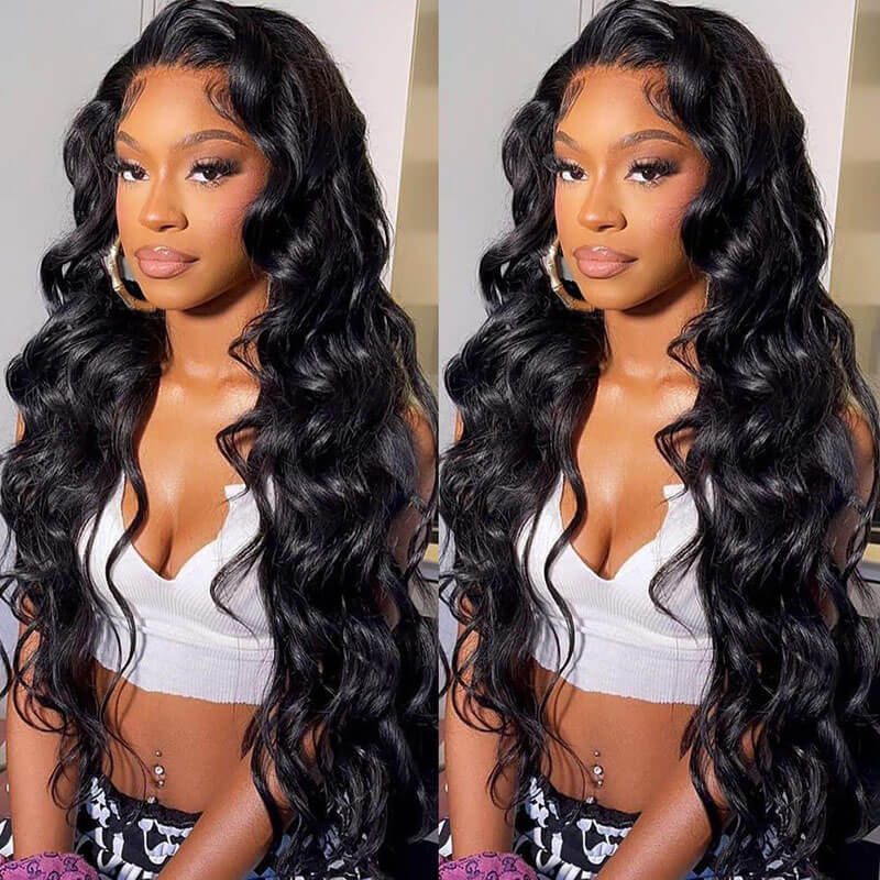 Human hair women long wave wigs beauty full lace HD hair