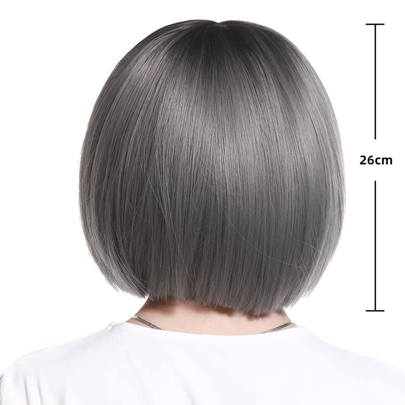 Wigs short straight hair bobo head air bangs whole wig headgear