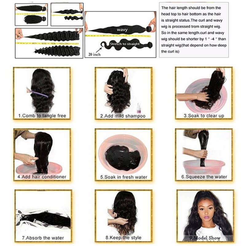 Wigs black curly hair center-parted chemical fiber headgear wig