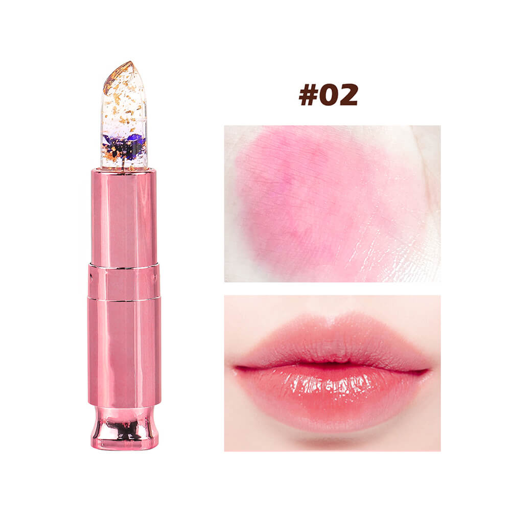 5 color flower lip balm temperature change color vegan