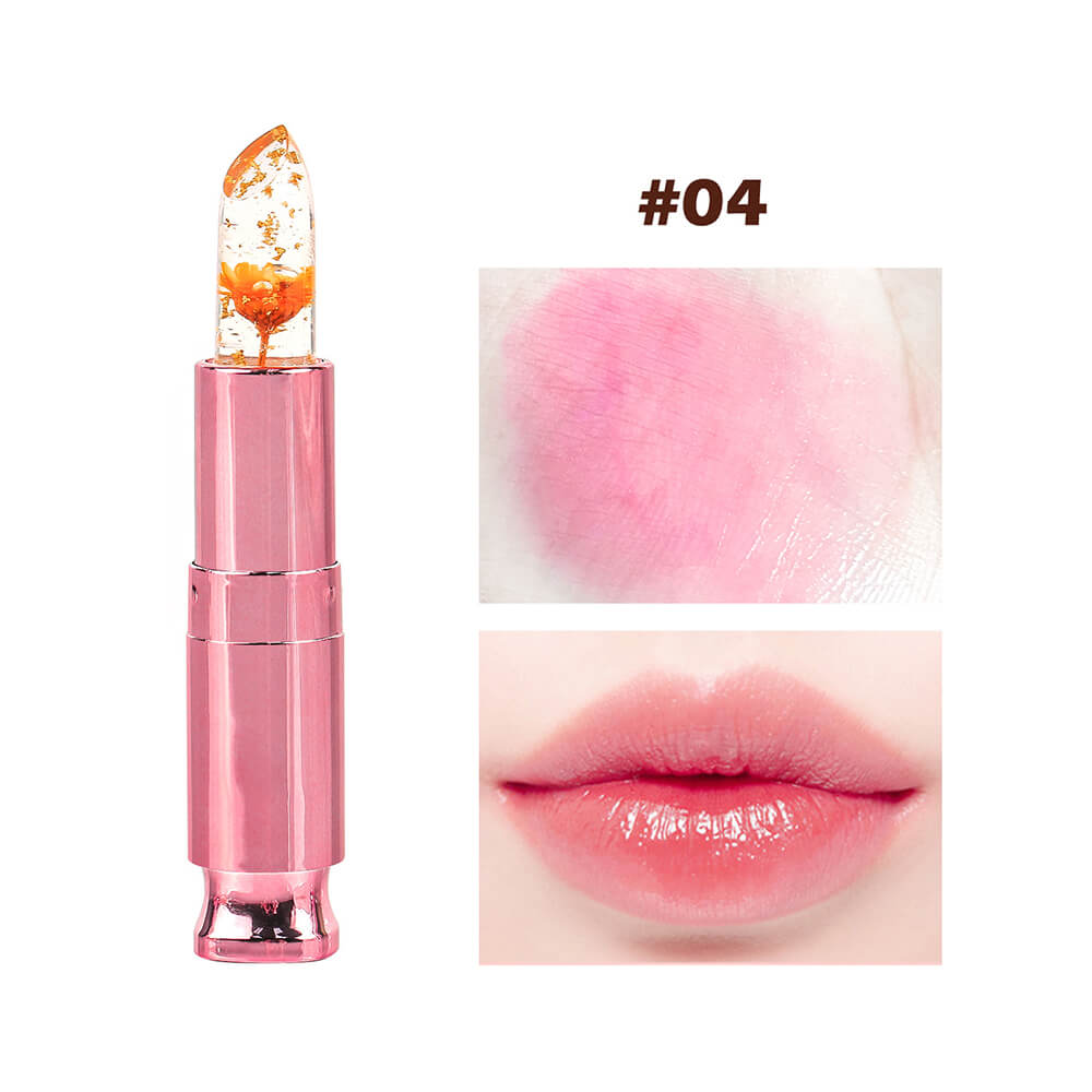 5 color flower lip balm temperature change color vegan