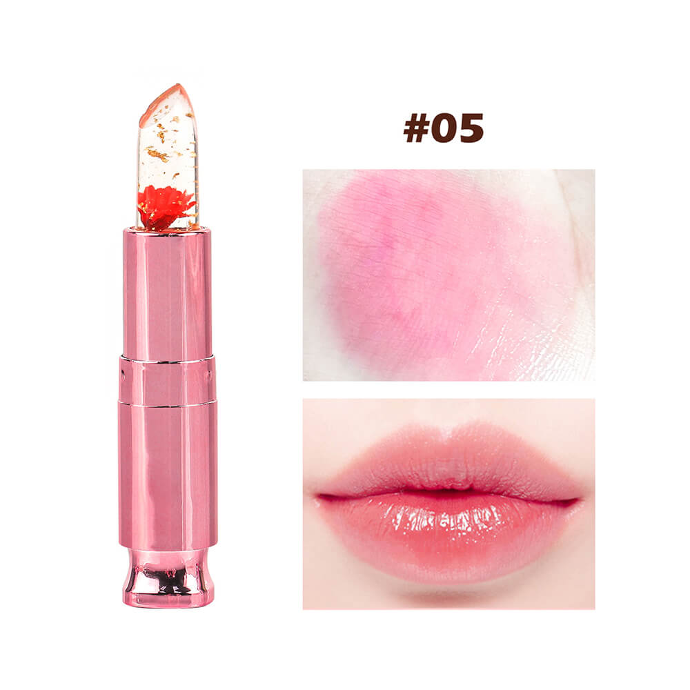 5 color flower lip balm temperature change color vegan