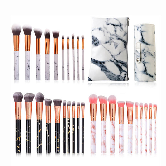 10 pcs makeup brush set marble brush soft portable