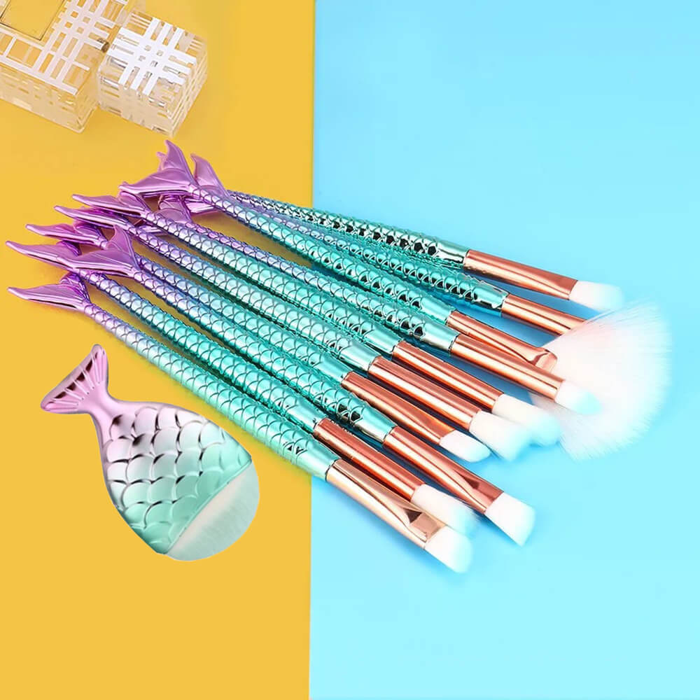 11 pcs makeup brush set soft mermaid brushes skin friendly
