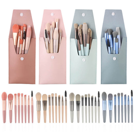 8 pcs makeup brush set portable powder cream brushes
