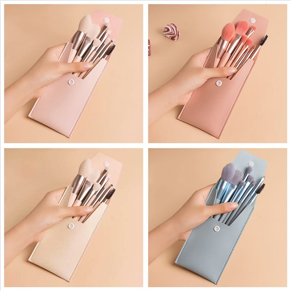 8 pcs makeup brush set portable powder cream brushes