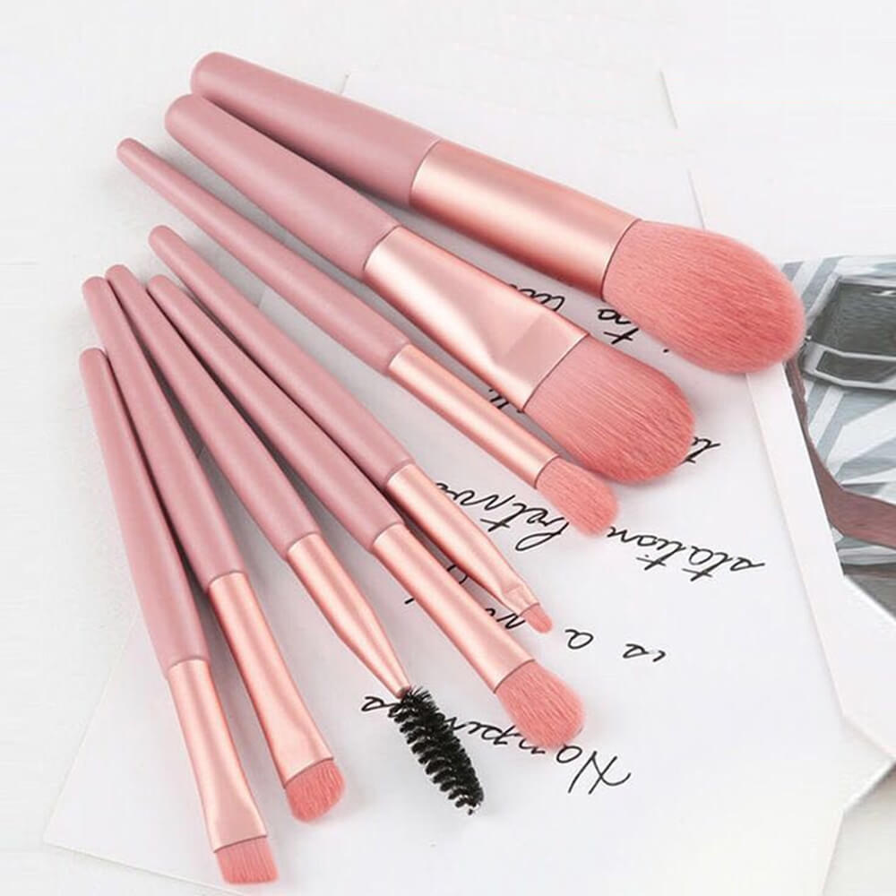 8 pcs makeup brush set portable powder cream brushes