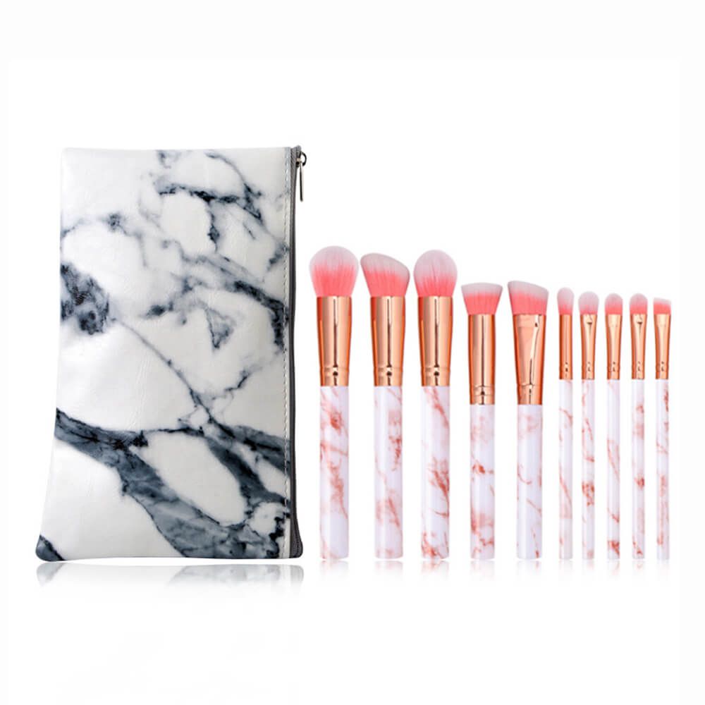 10 pcs makeup brush set marble brush soft portable