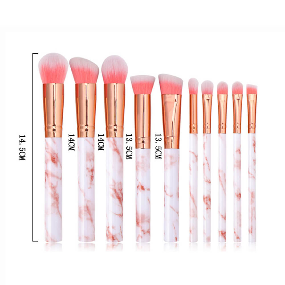 10 pcs makeup brush set marble brush soft portable