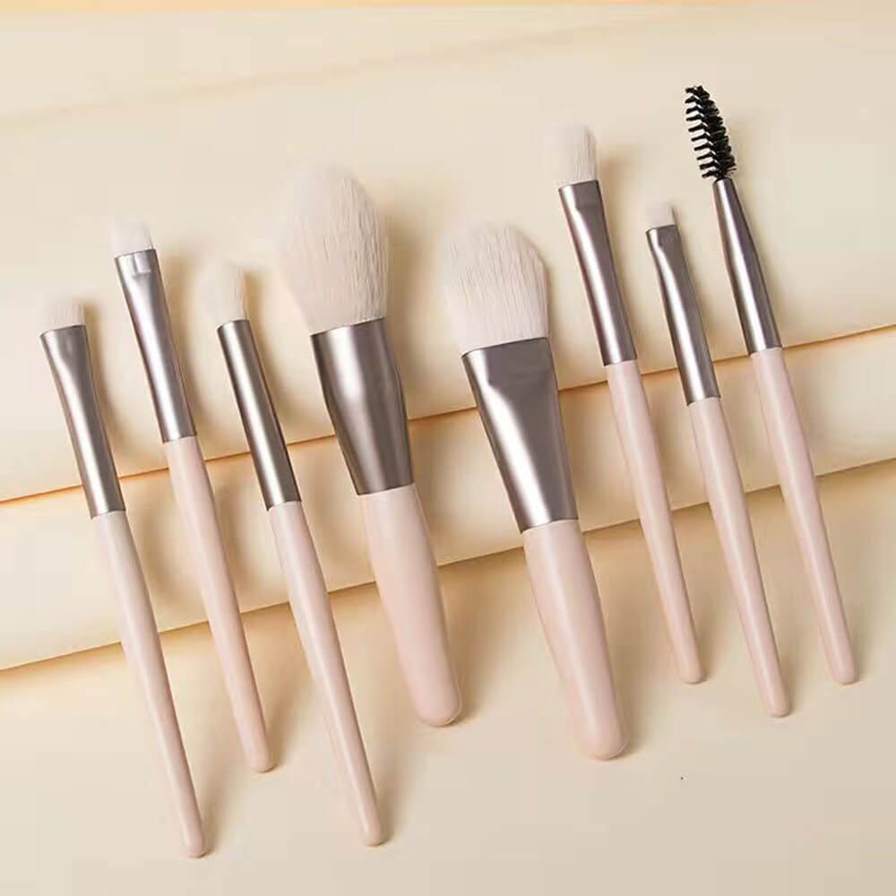 8 pcs makeup brush set portable powder cream brushes