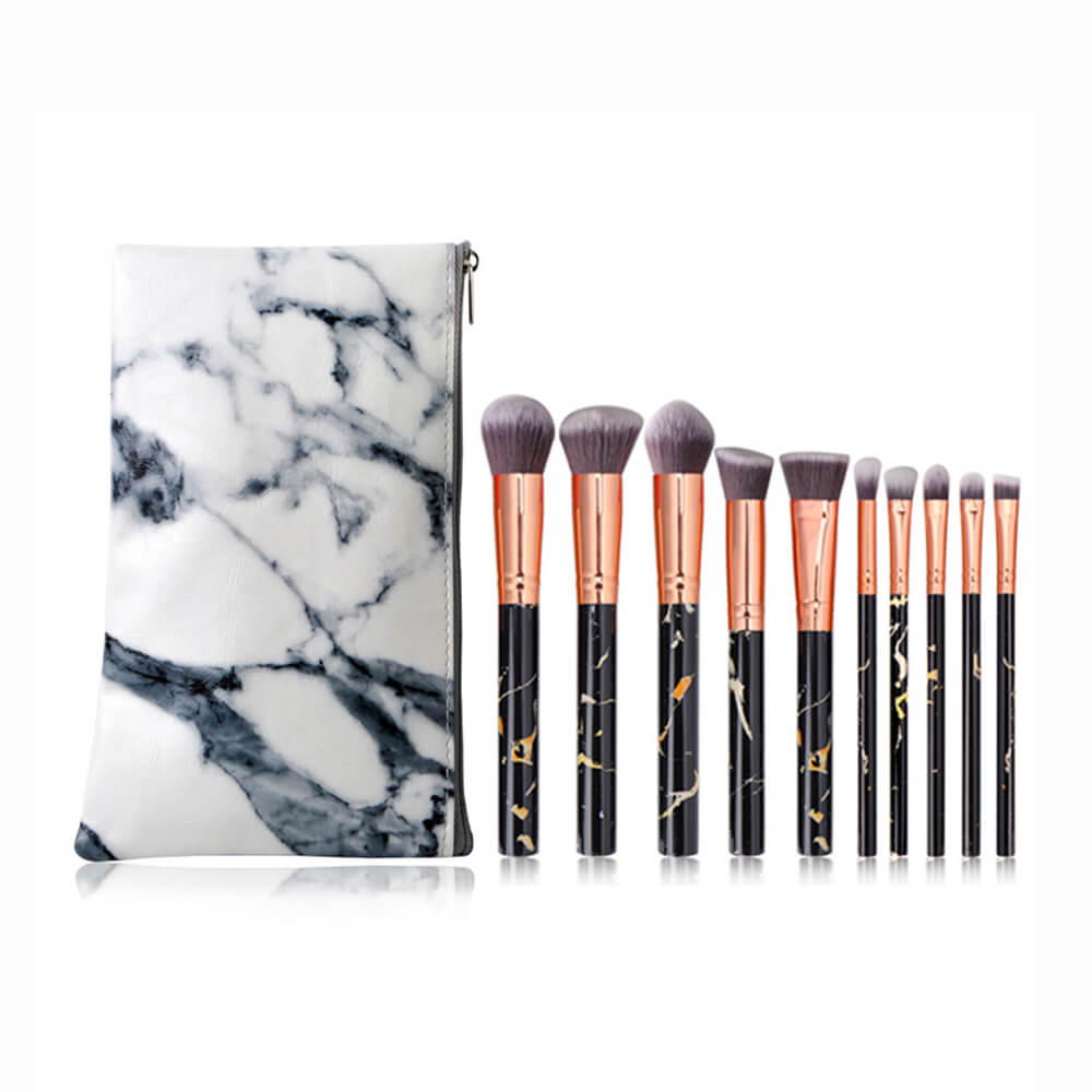 10 pcs makeup brush set marble brush soft portable