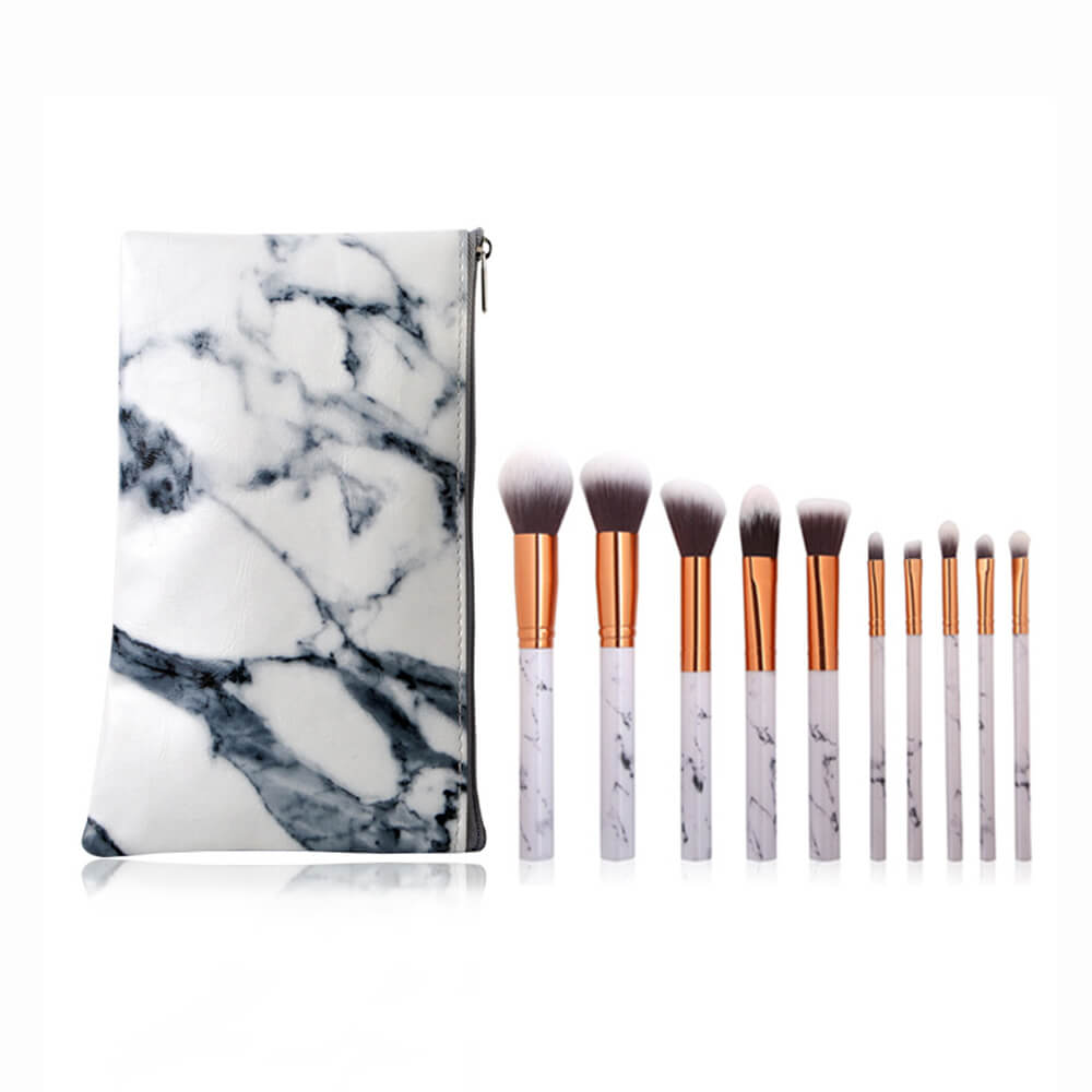10 pcs makeup brush set marble brush soft portable
