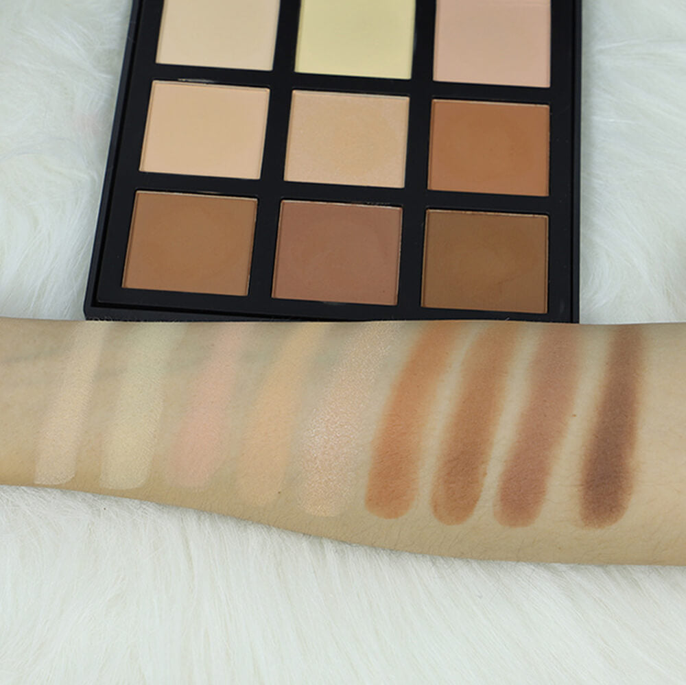 9 color contour palette pressed powder bronzer natural