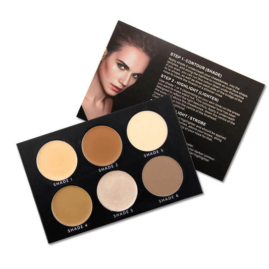 6 color contour palette cream powder high pigmented waterproof private label