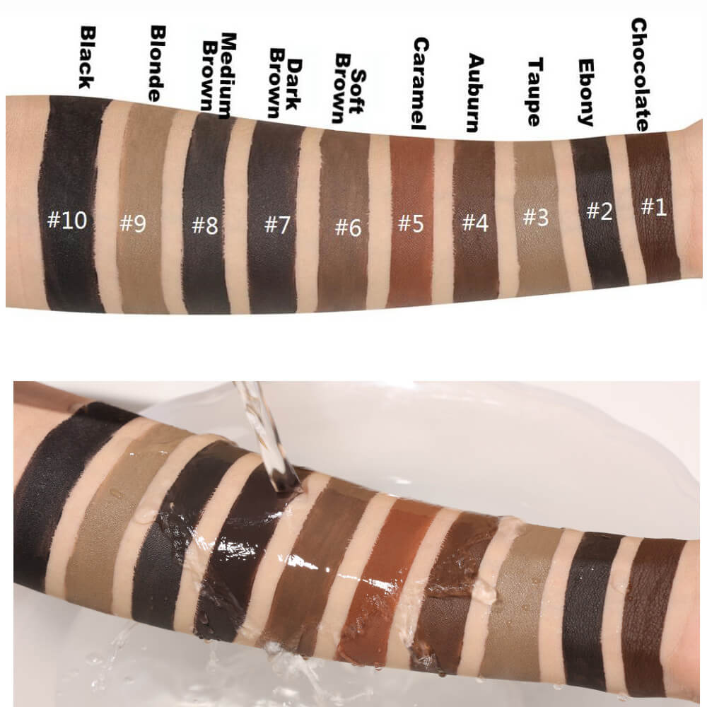 Gel para cejas de 10 colores a prueba de agua pigmentado