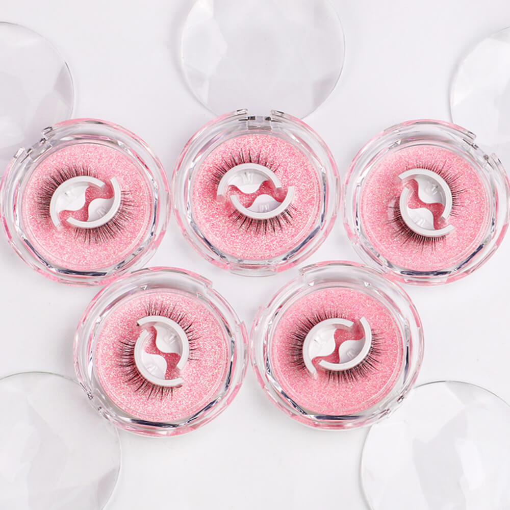 Mink eyelashes reusable self-adhesive slender natural
