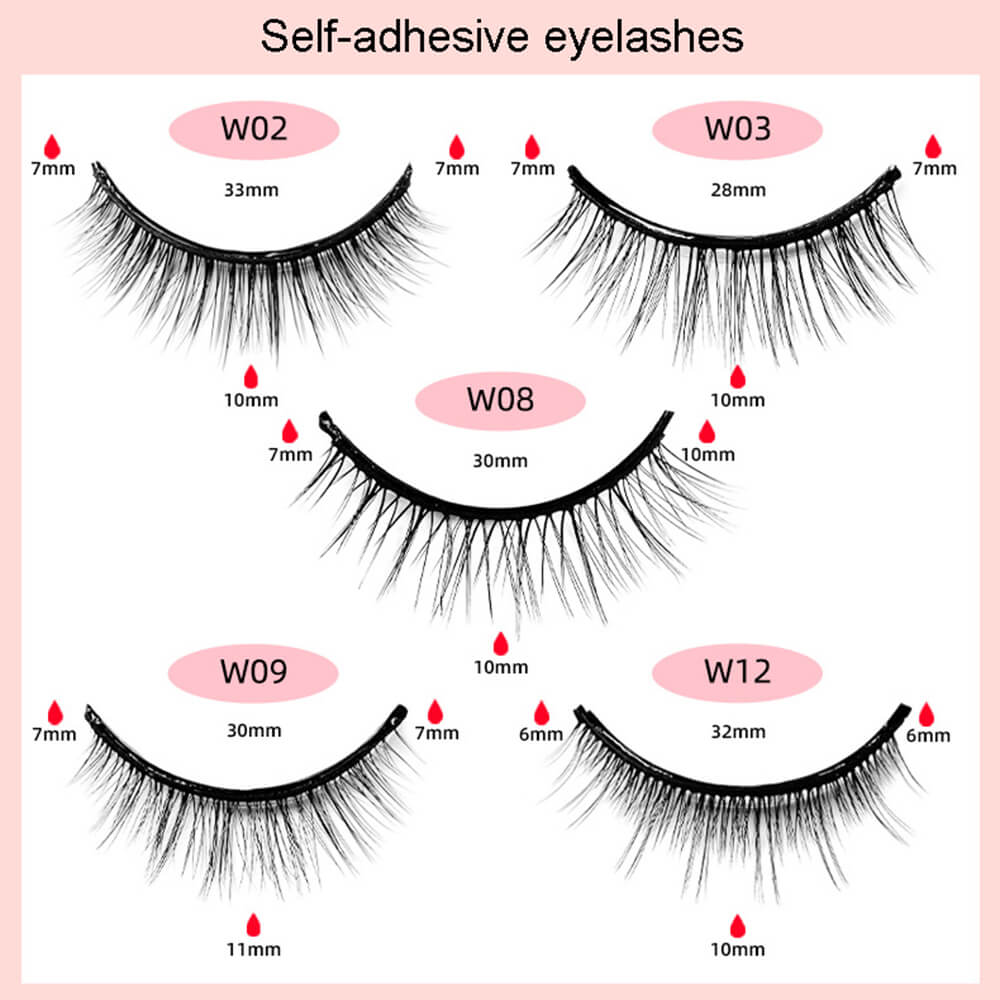 Mink eyelashes reusable self-adhesive slender natural