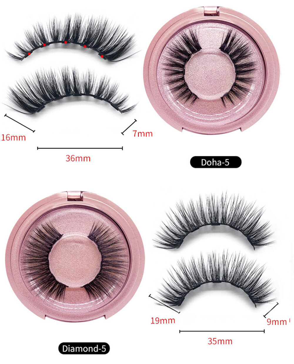 3D magnetic false eyelash set lash eyeliner tweezers kit natural