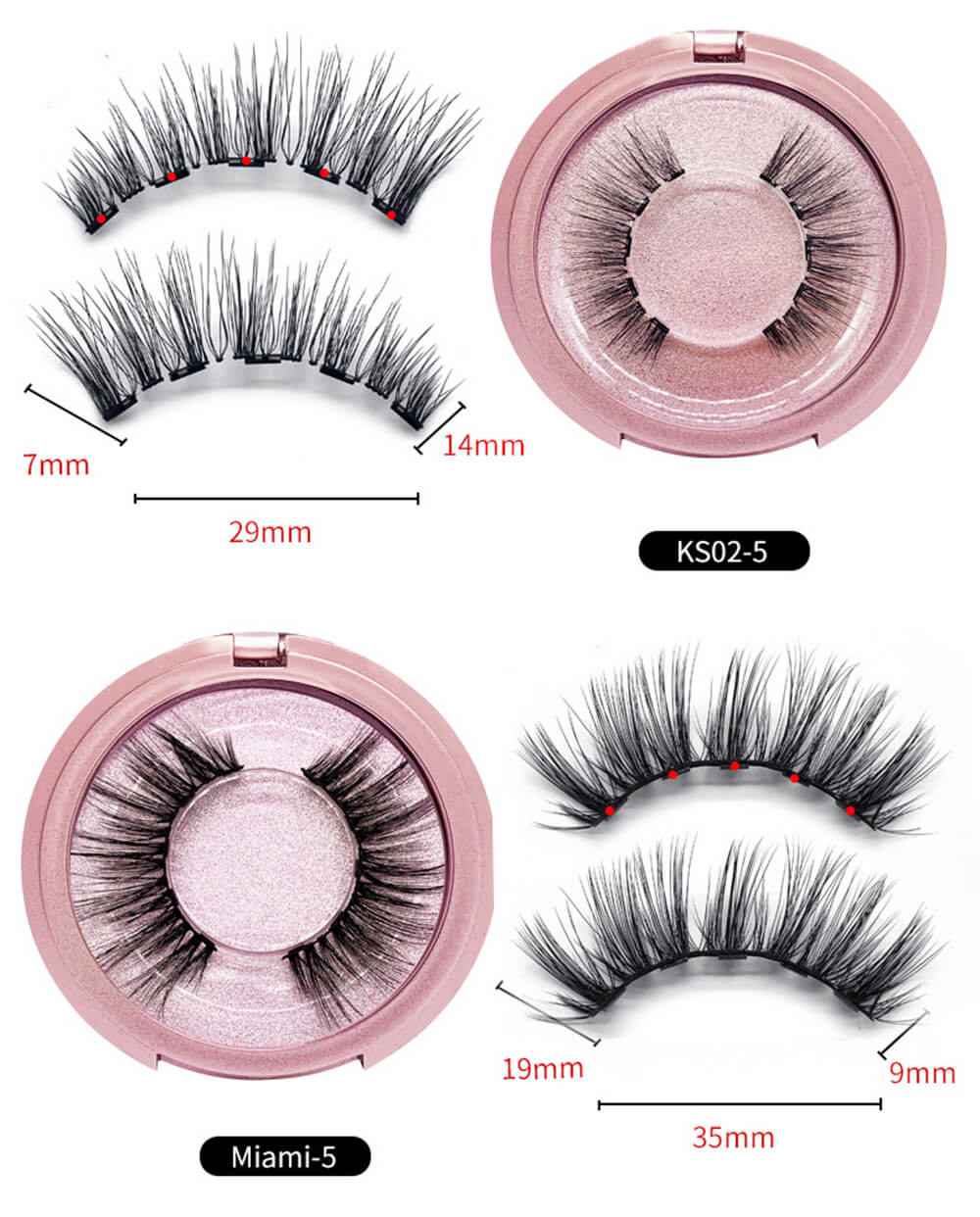 3D magnetic false eyelash set lash eyeliner tweezers kit natural