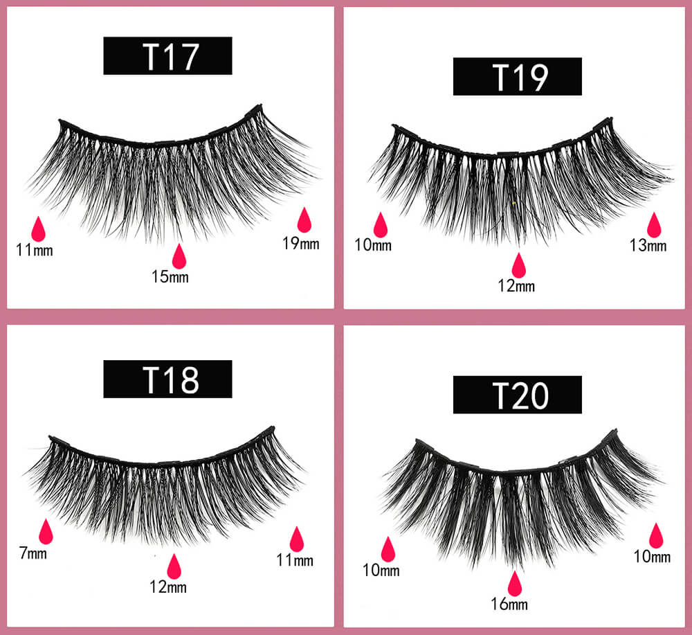 3D magnetic eyelash kit mink false eyelash eyeliner tweezer set natural