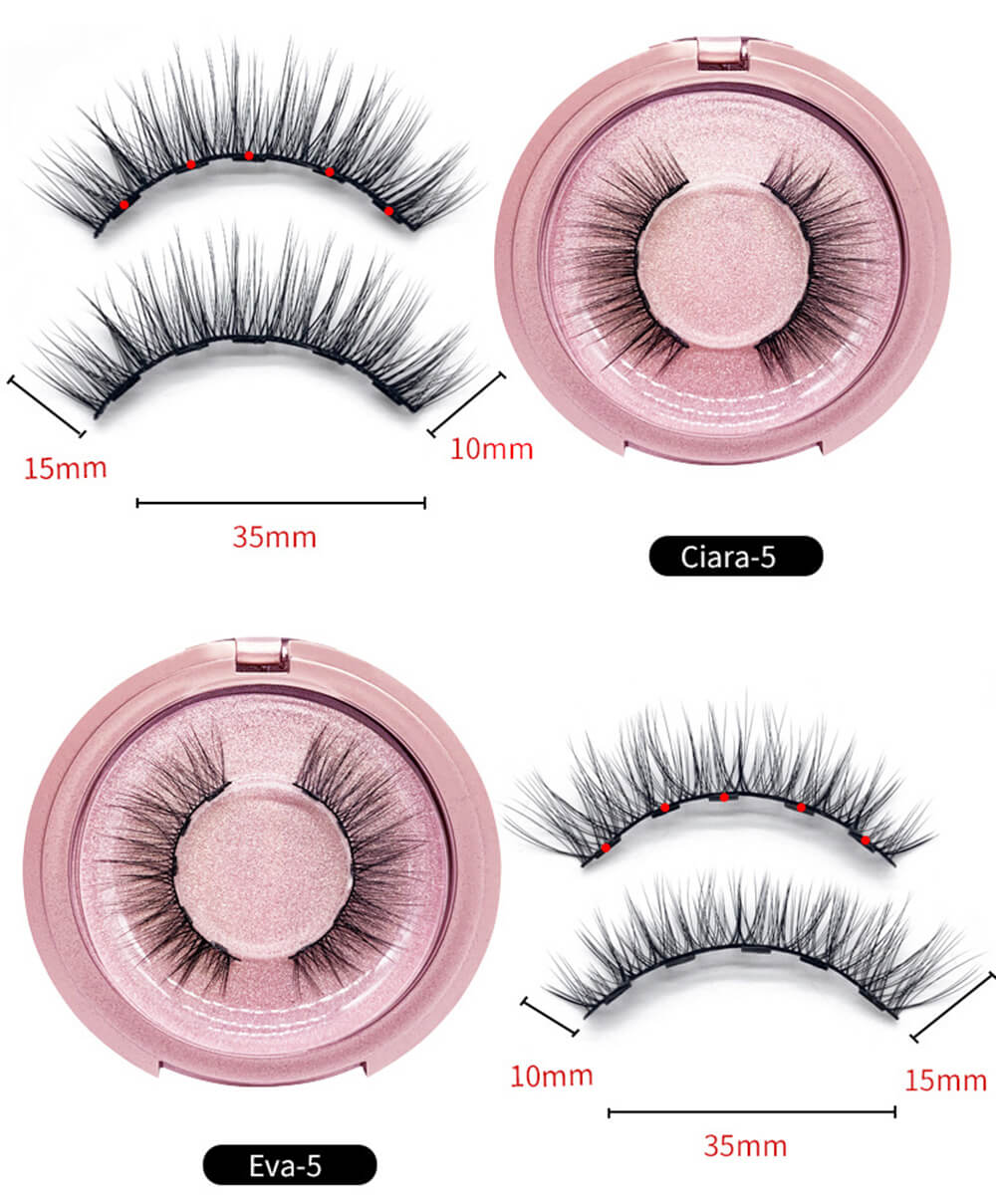 3D magnetic false eyelash set lash eyeliner tweezers kit natural