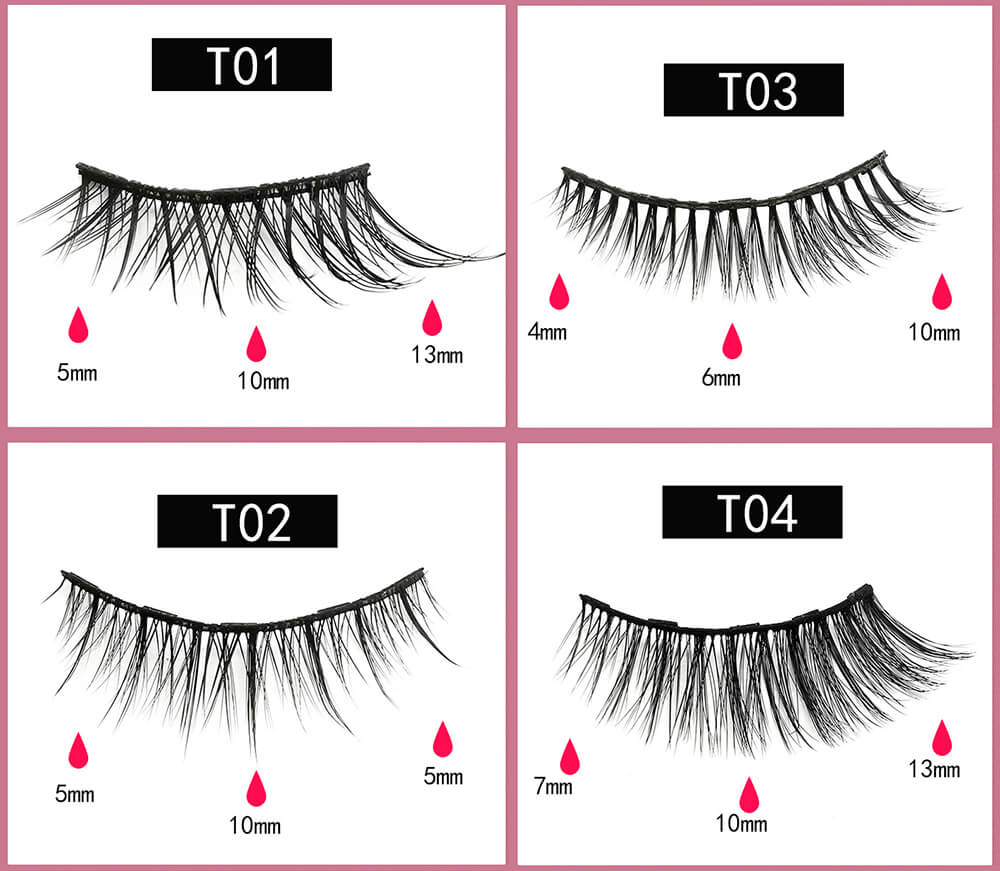 3D magnetic eyelash kit mink false eyelash eyeliner tweezer set natural