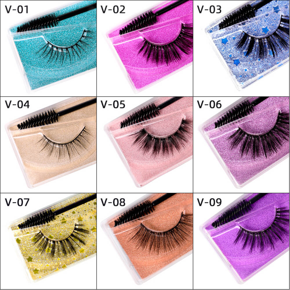 3D mink eyelash with brush reusable soft thick curl natural