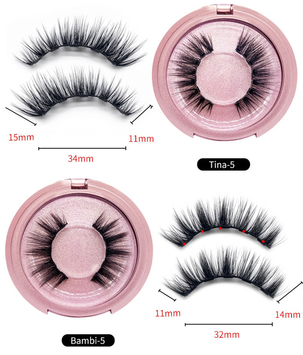 3D magnetic false eyelash set lash eyeliner tweezers kit natural