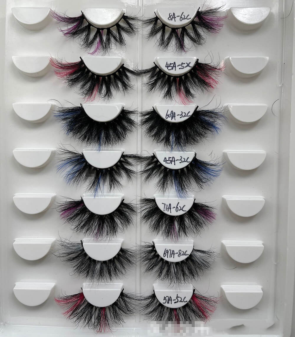 25mm/20mm false eyelash colour mink hair reusable long wear