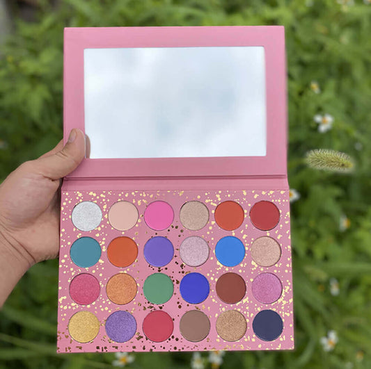 24 Color Pink Eyeshadow Palette High Pigmented Waterproof Private Label