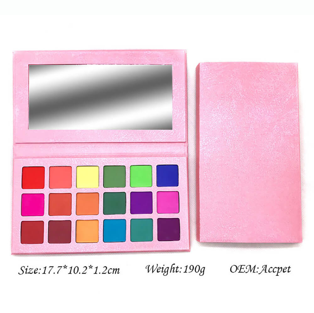 18 Color Pink Eyeshadow Palette Matte High Pigmented Eyes Makeup