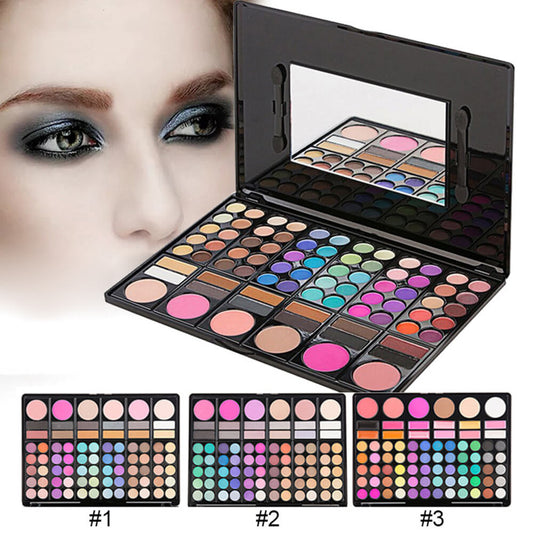 78 color eyeshadow palette lipgloss blush set multi-function pan