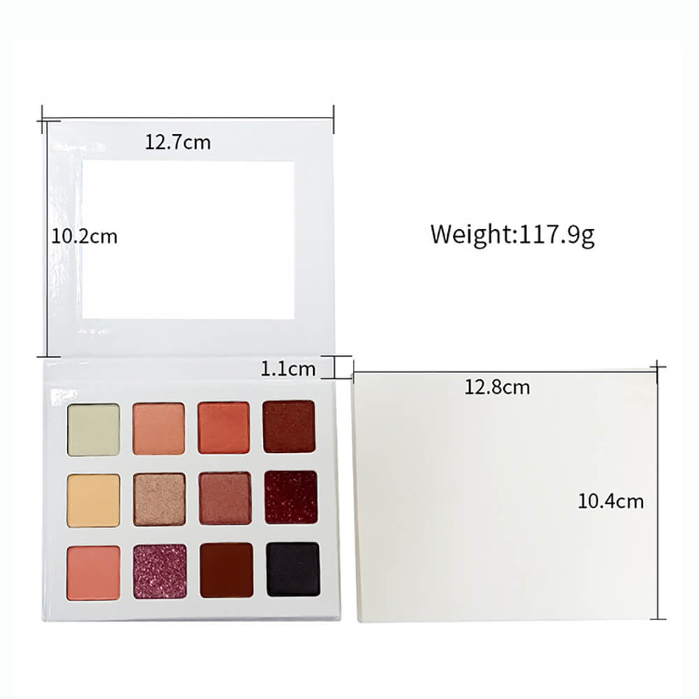 12 Color White Eyeshadow Palette Long Lasting Waterproof Cruelty Free