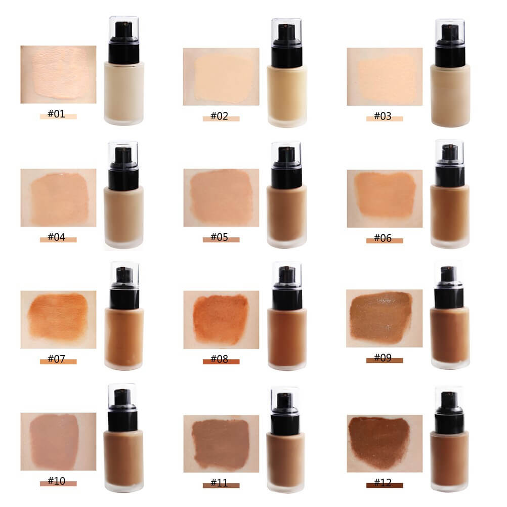 12 color foundation waterproof full coverage dark color